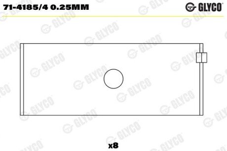 Пiдшипник шатуна (к-кт) AEB91914.010 Glyco 71-4185/4 0.25MM