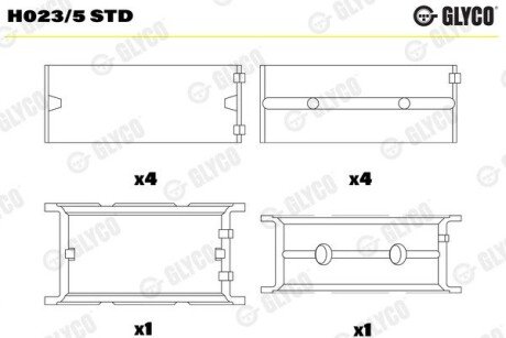 Підшипник колінвалу Glyco H023/5 STD