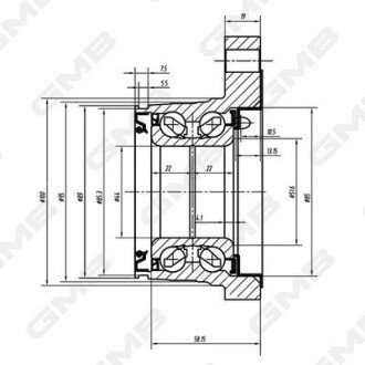 Маточина колеса заднього Toyota Land Cruiser 3.0, 4.0 (03-) GMB GH22820M