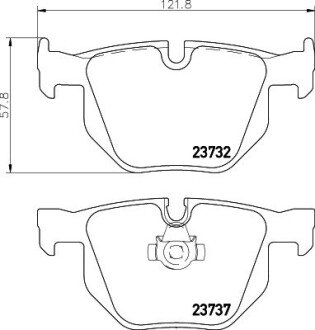 Колодки гальмівні дискові комплект; задн. PAGID HELLA 8DB355010471