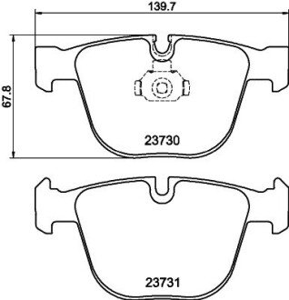 Колодки гальмівні дискові Комплект; задн. PAGID HELLA 8DB355010751