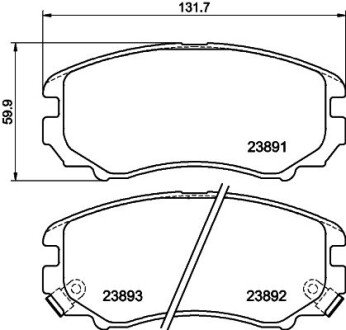 Колодки гальмівні дискові комплект; передн. PAGID HELLA 8DB355010991