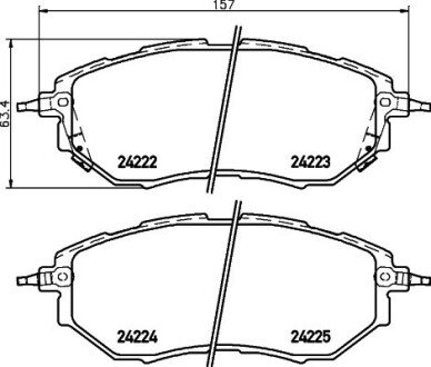 Колодки гальмівні дискові комплект; передн. PAGID HELLA 8DB355012031