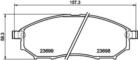 Колодки гальмівні дискові комплект; передн. PAGID HELLA 8DB355013141