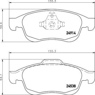 Колодки гальмівні Дискові Комплект; передн. / Kaptur 2.0 2013>, Duster 2011> PAGID HELLA 8DB355014791