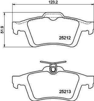 Колодки гальмівні дискові комплект; задн. PAGID HELLA 8DB355015761