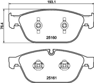 Колодки гальмівні дискові комплект; передн. PAGID HELLA 8DB355016021