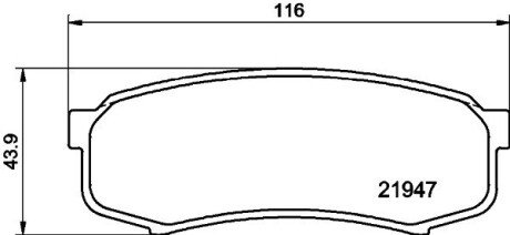 Колодки гальмівні дискові комплект; задн. PAGID HELLA 8DB355016831