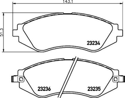 Колодки гальмівні дискові комплект; передн. PAGID HELLA 8DB355017141