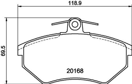 Колодки гальмівні дискові комплект; передн. PAGID HELLA 8DB355017901