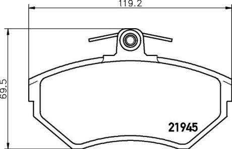 Колодки гальмівні дискові комплект; передн. PAGID HELLA 8DB355018241