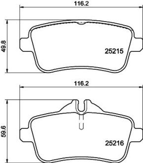 Гальмівні колодки зад. W166/X166 11- (TRW) PAGID 8DB355019-741 HELLA 8DB355019741