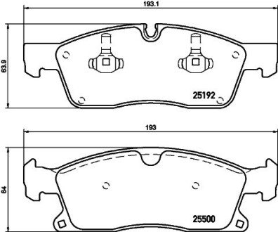 Колодки гальмівні дискові комплект; передн. PAGID HELLA 8DB355019821