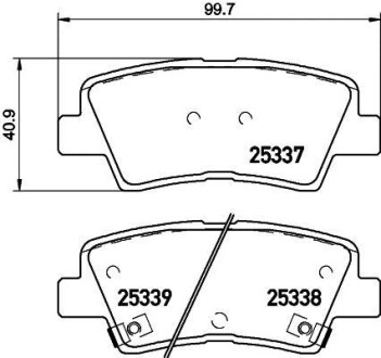 Колодки гальмівні дискові комплект; задн. PAGID HELLA 8DB355019981