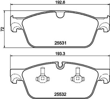 Колодки гальмівні дискові комплект; передн. PAGID HELLA 8DB355020141