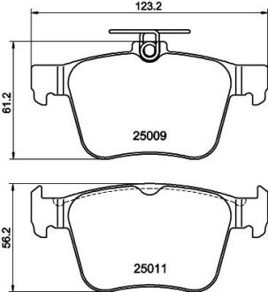 Колодки гальмівні дискові комплект; задн. PAGID HELLA 8DB355020261