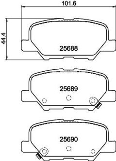 Колодки гальмівні дискові комплект; задн. PAGID HELLA 8DB355020291