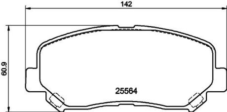 Колодки гальмівні дискові комплект; передн. PAGID HELLA 8DB355020511