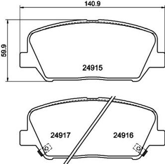 Колодки гальмівні дискові комплект; передн. PAGID HELLA 8DB355020591