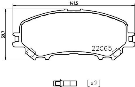 Колодки гальмівні дискові комплект; передн. PAGID HELLA 8DB355021861