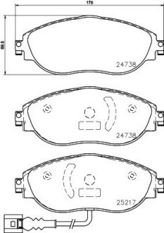 Колодки гальмівні дискові комплект; передн. PAGID HELLA 8DB355021971