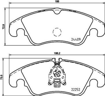 Колодки гальмівні дискові комплект; передн. PAGID HELLA 8DB355023221