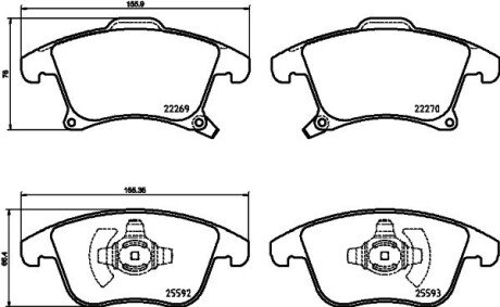 Колодки гальмівні дискові комплект; передн. PAGID HELLA 8DB355025201