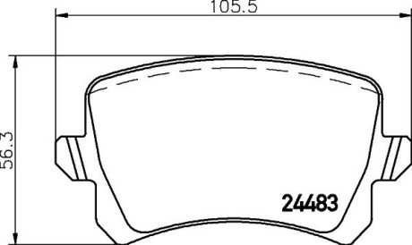 Колодки гальмівні дискові комплект; задн. PAGID HELLA 8DB355025331