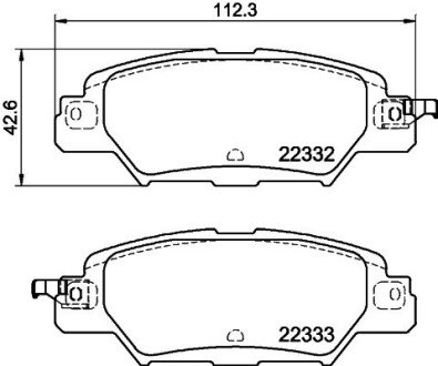 Колодки гальмівні дискові комплект; задн. PAGID HELLA 8DB355025461