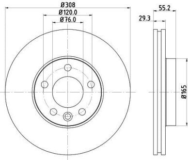 Диск гальмівний з покриттям PRO; передн. PAGID HELLA 8DD355109661