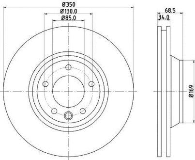 Диск гальмiвний з покриттям PRO; передн., прав. PAGID HELLA 8DD355109781