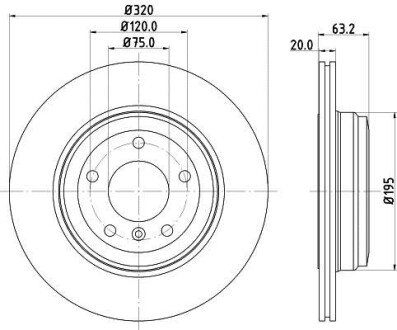 Гальмівний диск зад. E60/E61 01-10 Pro PAGID HELLA 8DD355109-941