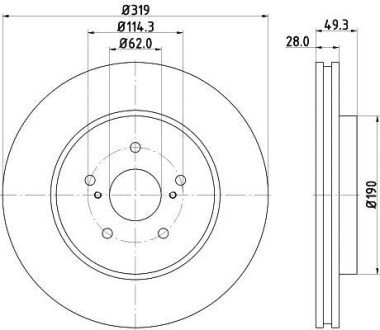 Гальмівний диск перед. Lexus RX 03-08 3.0-3.5 (PRO) PAGID HELLA 8DD355114-981