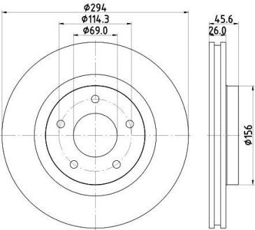 Гальмівний диск перед. C4/Compass/Patriot/ASX/Outlander/4008 06- 1.6-3.6 (PRO) PAGID HELLA 8DD355115-911