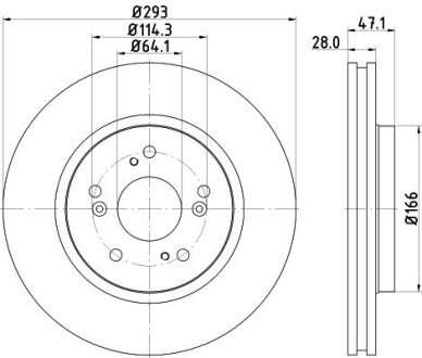 Диск гальмівний з покриттям PRO; передн. PAGID HELLA 8DD355115941