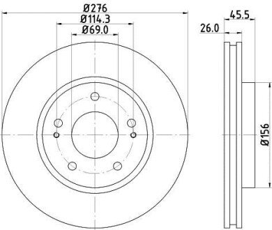 Диск гальмівний з покриттям PRO; передн. PAGID HELLA 8DD355116311