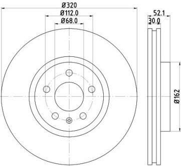 Диск гальмiвний з покриттям PRO; передн. PAGID HELLA 8DD355117191