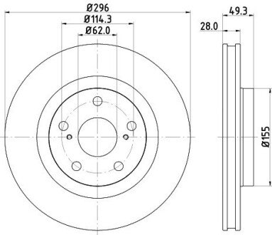 Диск гальмівний з покриттям PRO; передн. PAGID HELLA 8DD355118561