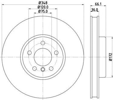 Диск гальмівний з покриттям PRO; передн., лів. PAGID HELLA 8DD355119261