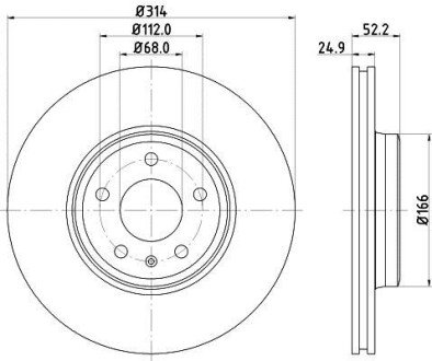 Гальмівний диск пер. A4/A5/A4 16- PAGID HELLA 8DD355128-711