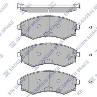 Комплект гальмівних колодок з 4 шт. дисків SANGSIN Hi-Q (SANGSIN) SP1054-F