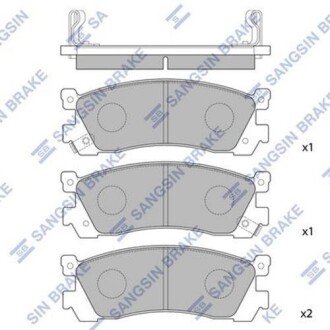 Комплект гальмівних колодок з 4 шт. дисків SANGSIN Hi-Q (SANGSIN) SP1060-R (фото 1)