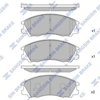 Колодка гальм. диск. HYUNDAI TERRACAN 2.5, 2.9, 3.5 01 - передн. (SANGSIN) SANGSIN Hi-Q (SANGSIN) SP1097