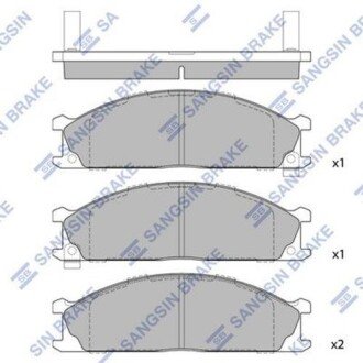 Комплект гальмівних колодок - дискові SANGSIN Hi-Q (SANGSIN) SP1140 (фото 1)