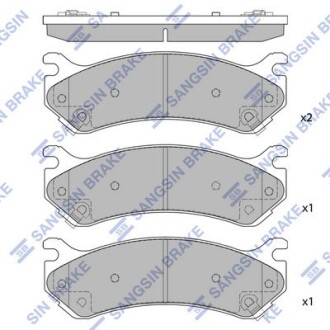 Колодки гальмівні дискові (комплект 4 шт) HQ Hi-Q (SANGSIN) SP1298