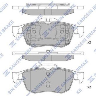 Комплект гальмівних колодок з 4 шт. дисків SANGSIN Hi-Q (SANGSIN) SP1396