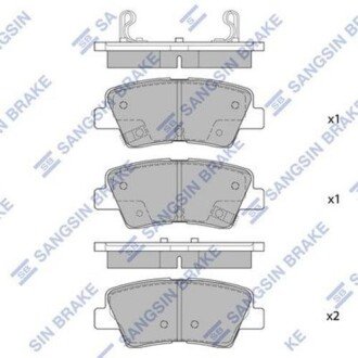 Колодка гальм. диск. HYUNDAI ACCENT, ELANTRA 11- KIA SOUL 1.6 09- задн. (SANGSIN) SANGSIN Hi-Q (SANGSIN) SP1401