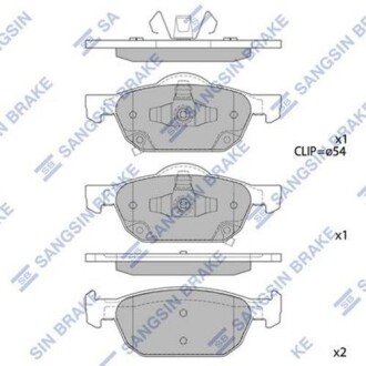 Комплект гальмівних колодок SANGSIN BRAKE Hi-Q (SANGSIN) SP1605