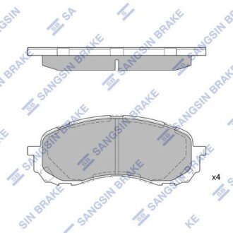 Комплект гальмівних колодок SANGSIN BRAKE Hi-Q (SANGSIN) SP1629