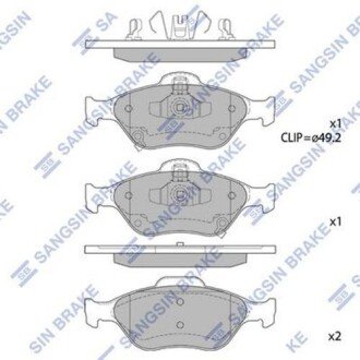 Комплект гальмівних колодок SANGSIN BRAKE Hi-Q (SANGSIN) SP1631 (фото 1)